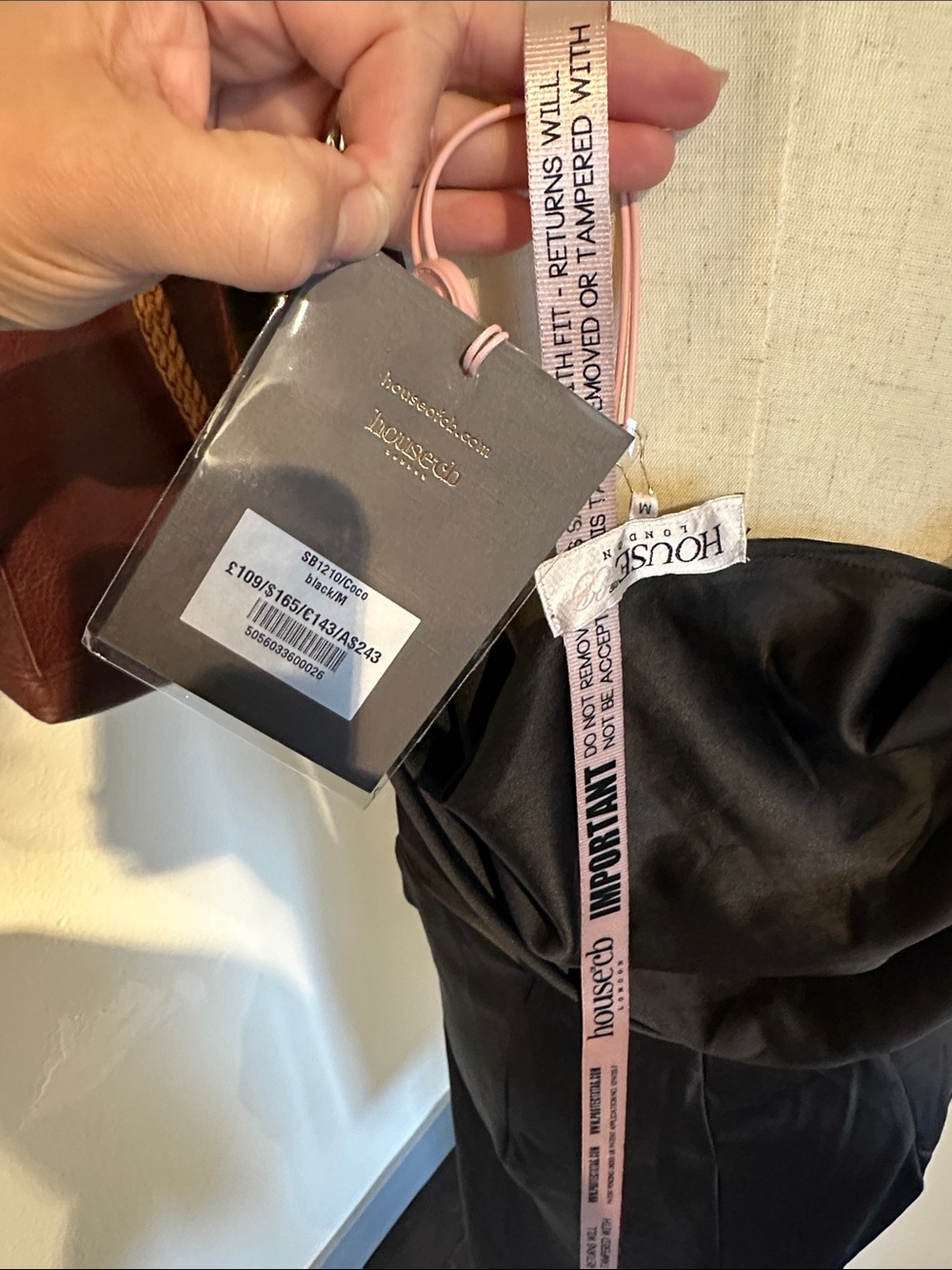 House of CB Black Satin Wrap Mini Dress - Picture 9 of 9